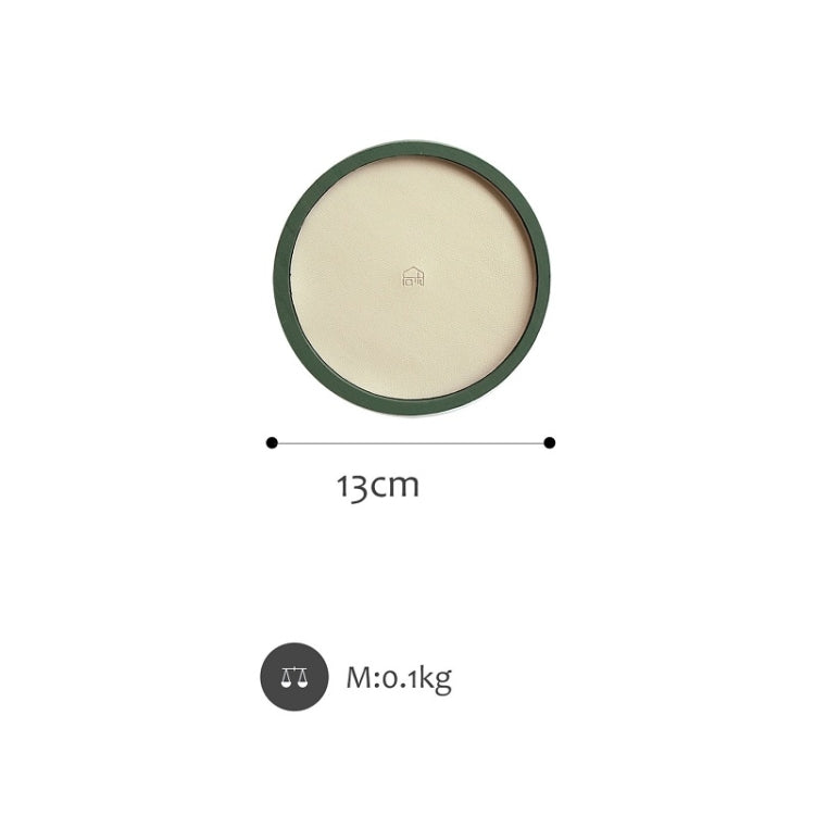Desktop Shallow Storage Tray Sundries Tray Jewelry Display Tray , Round (Dark Green)