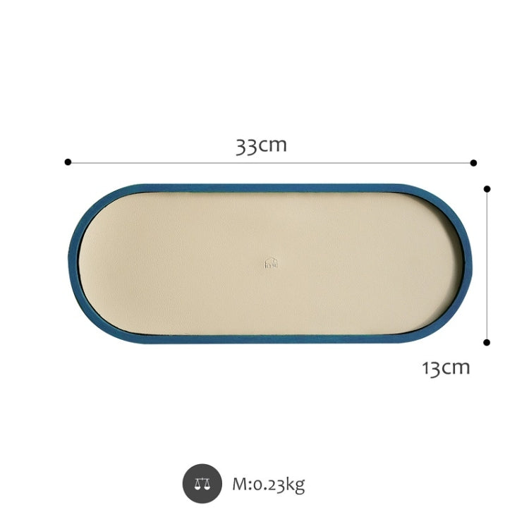 Desktop Shallow Storage Tray Sundries Tray Jewelry Display Tray , Oval (Green Lotus)
