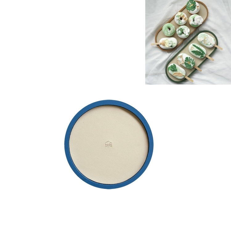 Desktop Shallow Storage Tray Sundries Tray Jewelry Display Tray , Round (Green Lotus)