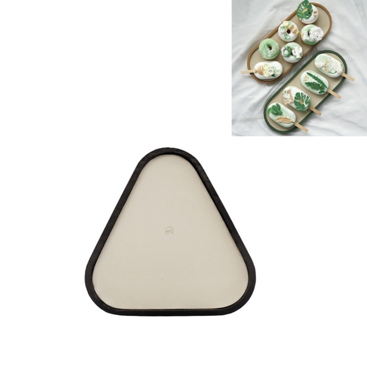 Desktop Shallow Storage Tray Sundries Tray Jewelry Display Tray , Triangle(Black)