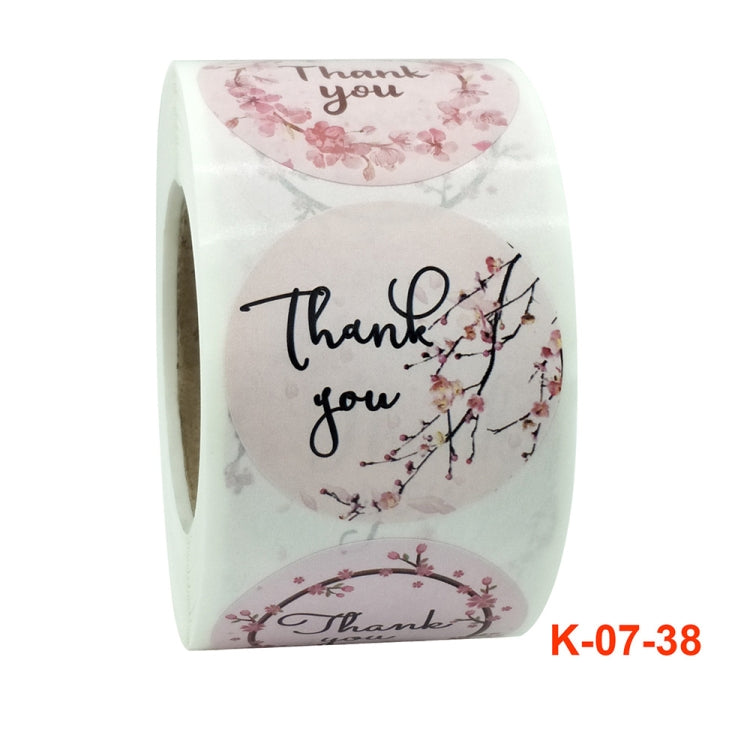 Floral Thank You Label Gift Envelope Seal Sticker Wedding Decoration Sticker, Size: 3.8cm / 1inch(K-07-38)