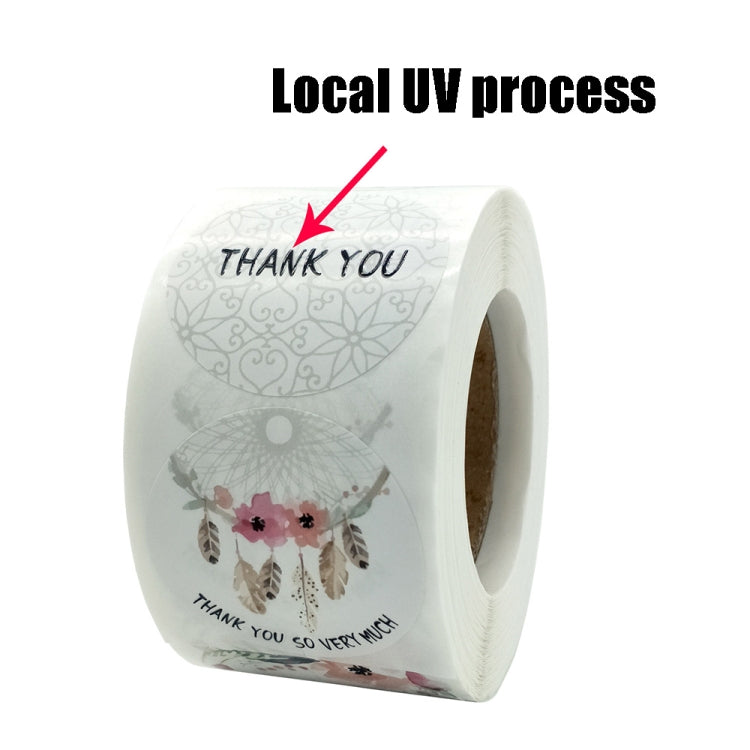 Floral Thank You UV Craft Sticker Birthday Party Label, Size: 38mm / 1.5inch(A-15UV Section)