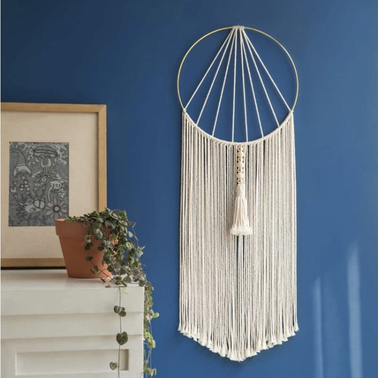 Metal Loop Cotton Rope Woven Home Pendant Simple Bohemian Pendant