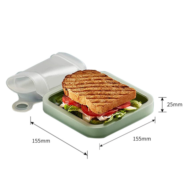 5 PCS Sandwich Toast Bento Box Lunchbox Portable Take-Out Student Office Worker Lunch Box, Capacity: 301-500ml(Transparent Green)