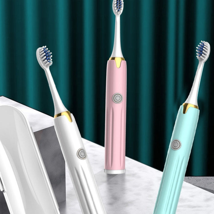 2 PCS Household Couple Smart Sonic Vibration Soft Fur Waterproof Electric Toothbrush, Colour: Morson Blue (3 Brush Heads) Battery