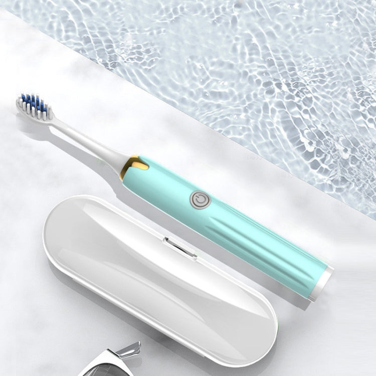 2 PCS Household Couple Smart Sonic Vibration Soft Fur Waterproof Electric Toothbrush, Colour: Morson Blue (3 Brush Heads) Battery