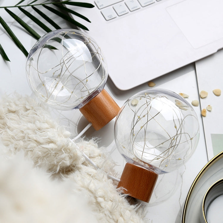 1.2W Star Moon Night Light USB Wood Base LED Atmosphere Light(Warm Light)