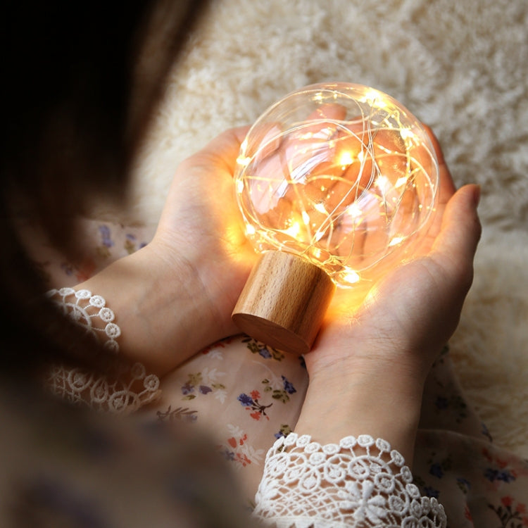 1.2W Star Moon Night Light USB Wood Base LED Atmosphere Light(Warm Light)