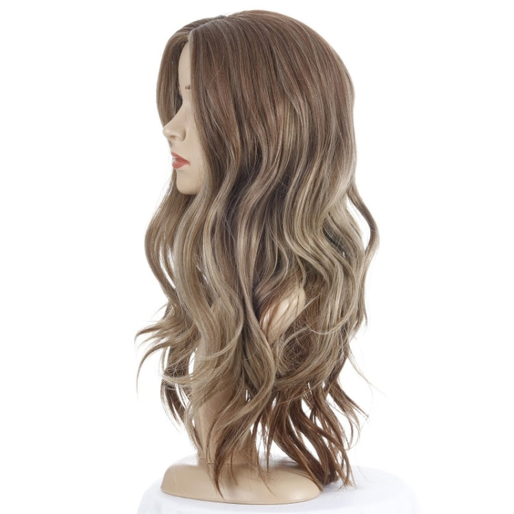 Long Curly Wig Wome Mixed Color Chemical Fiber Headgear, Colour: Photo Color