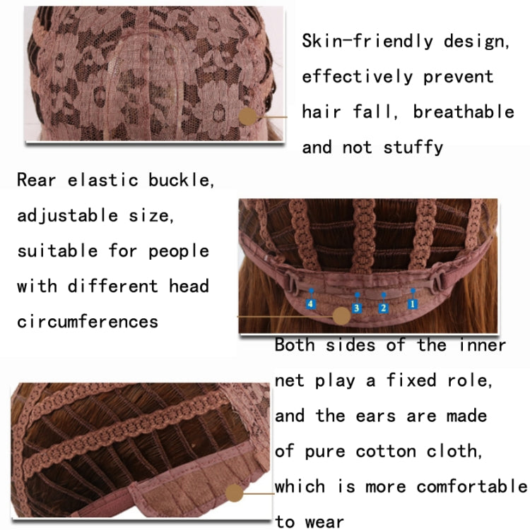 Long Curly Wig Wome Mixed Color Chemical Fiber Headgear, Colour: Photo Color