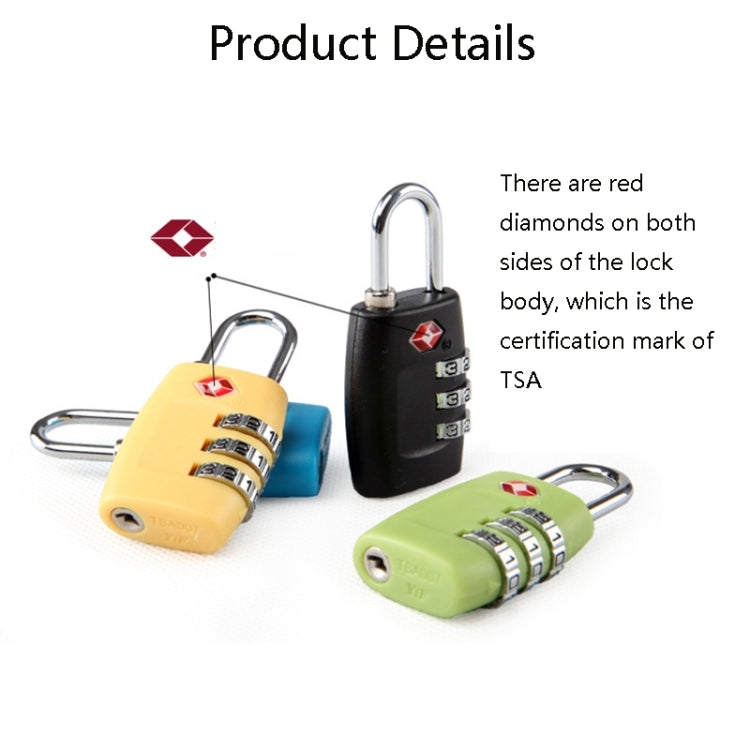2 PCS Customs Luggage Lock Overseas Travel Luggage Zipper Lock Plastic TSA Code Lock
