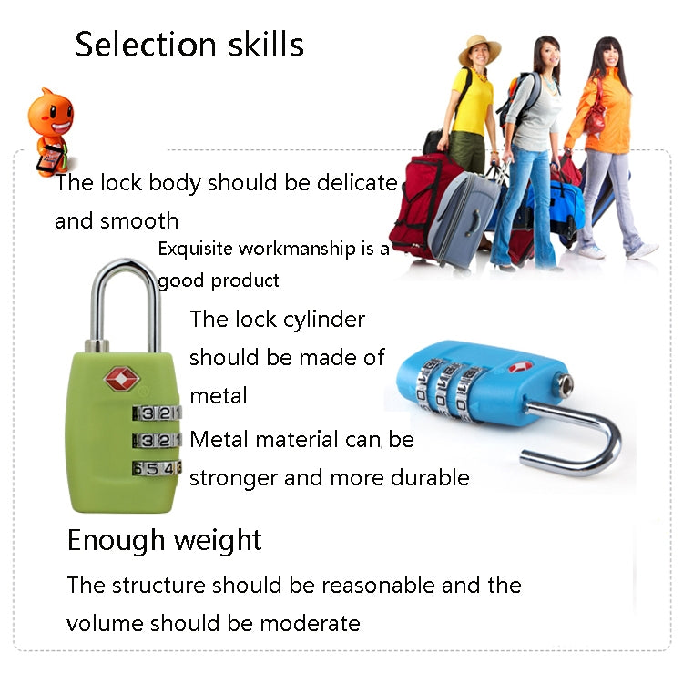 2 PCS Customs Luggage Lock Overseas Travel Luggage Zipper Lock Plastic TSA Code Lock