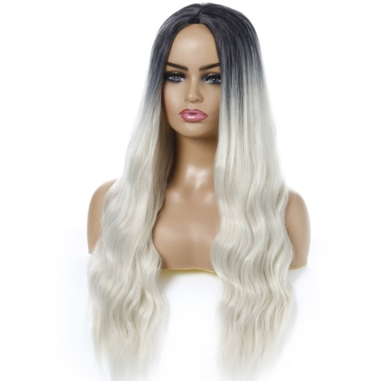 Ladies Wavy Curly Hair Wig Gradient Long Curly Hair Wig