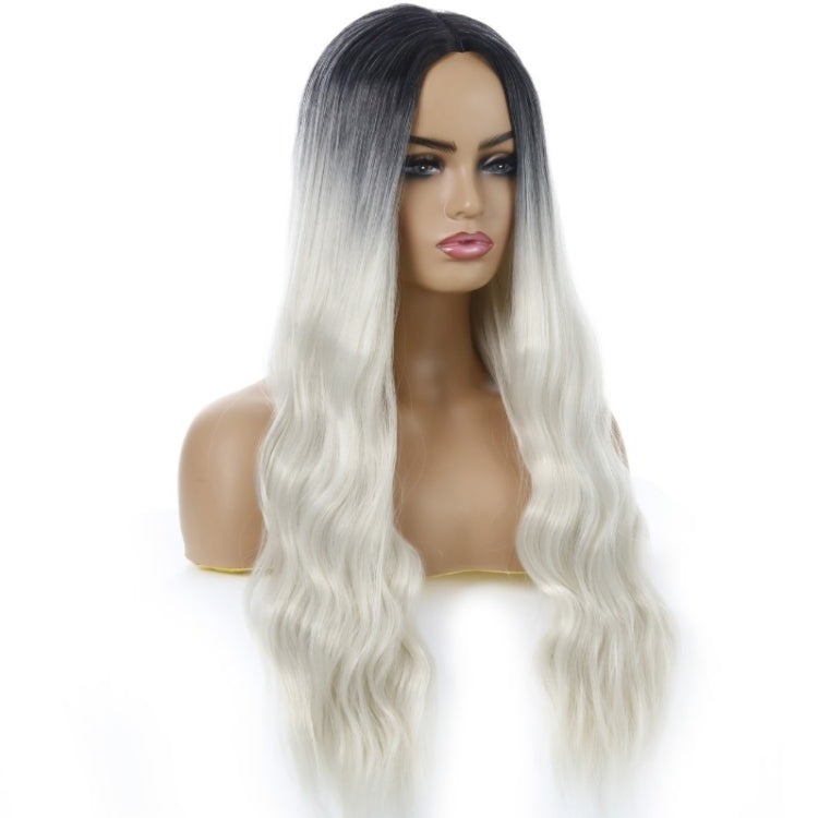 Ladies Wavy Curly Hair Wig Gradient Long Curly Hair Wig