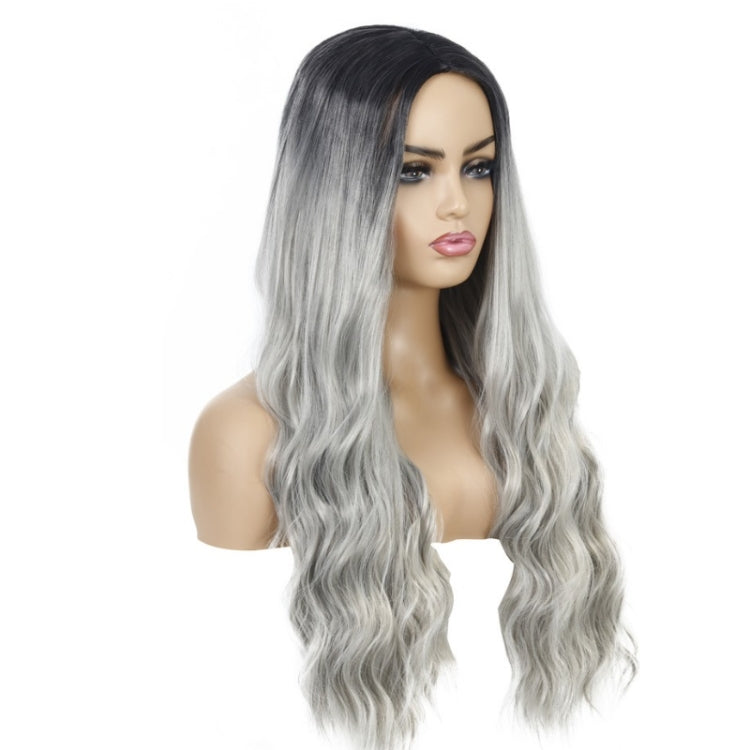 Ladies Wavy Curly Hair Wig Gradient Long Curly Hair Wig