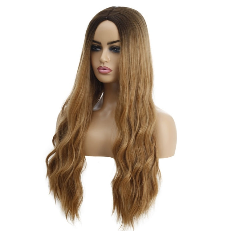 Ladies Wavy Curly Hair Wig Gradient Long Curly Hair Wig