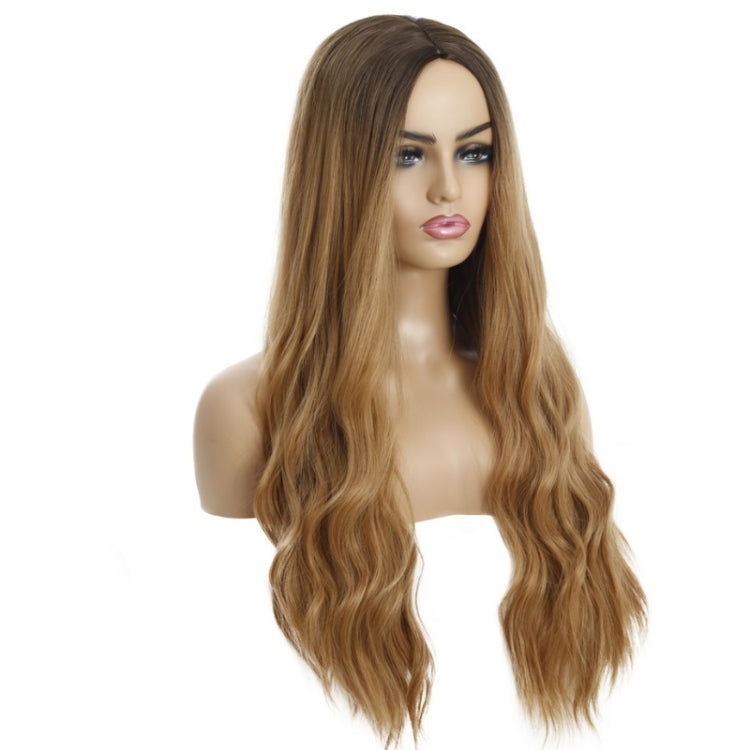 Ladies Wavy Curly Hair Wig Gradient Long Curly Hair Wig