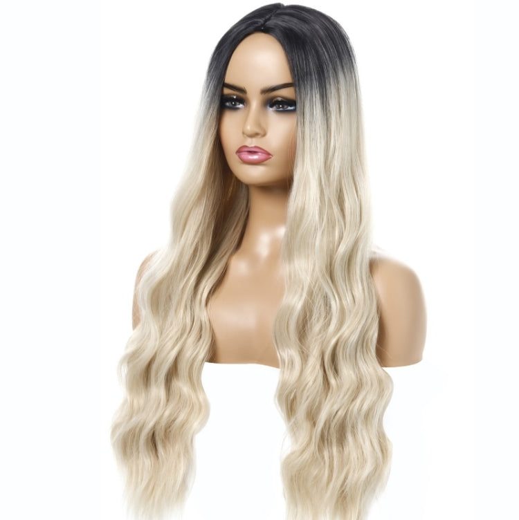 Ladies Wavy Curly Hair Wig Gradient Long Curly Hair Wig