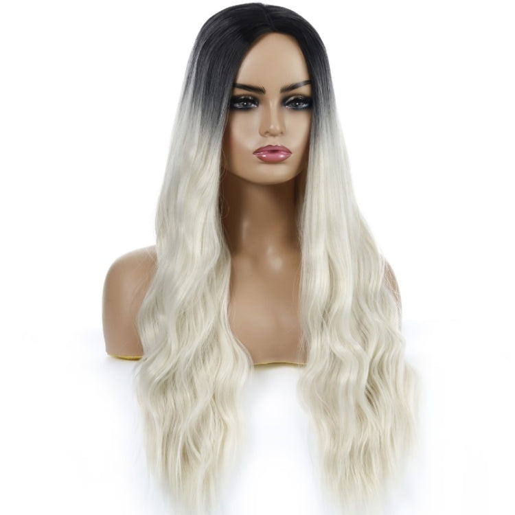 Ladies Wavy Curly Hair Wig Gradient Long Curly Hair Wig