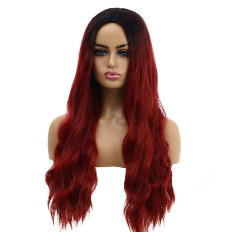 Ladies Wavy Curly Hair Wig Gradient Long Curly Hair Wig
