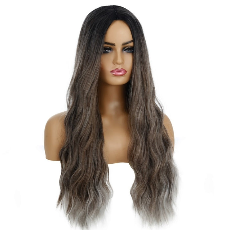 Ladies Wavy Curly Hair Wig Gradient Long Curly Hair Wig