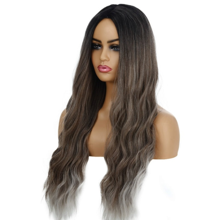 Ladies Wavy Curly Hair Wig Gradient Long Curly Hair Wig