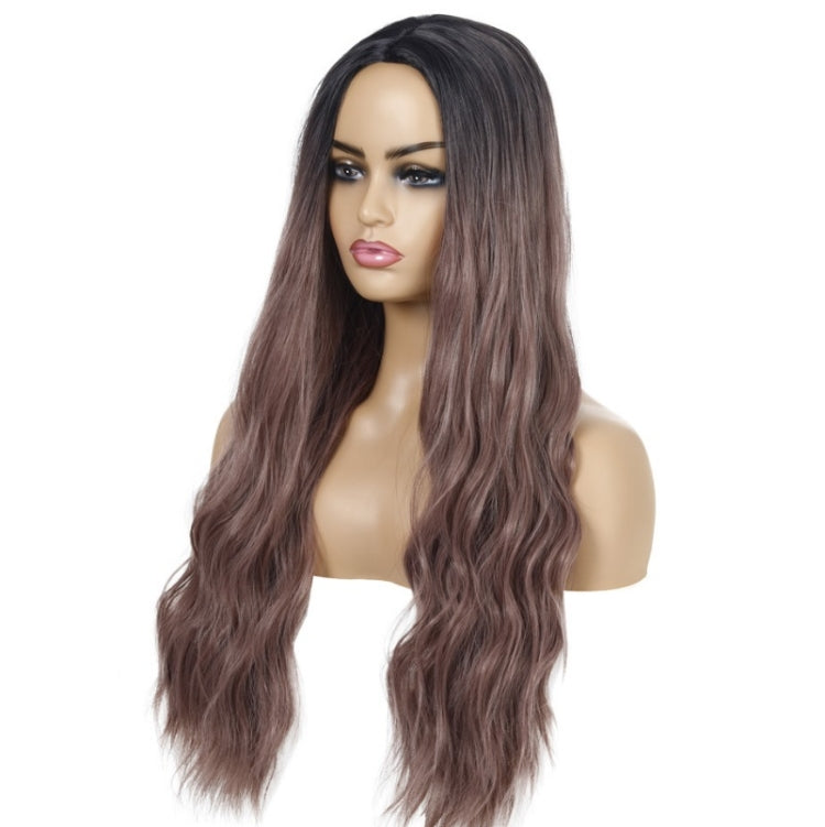 Ladies Wavy Curly Hair Wig Gradient Long Curly Hair Wig