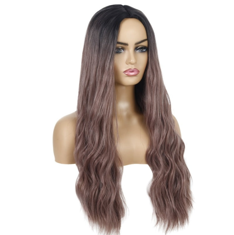 Ladies Wavy Curly Hair Wig Gradient Long Curly Hair Wig