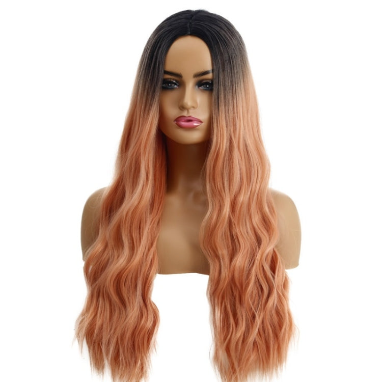 Ladies Wavy Curly Hair Wig Gradient Long Curly Hair Wig