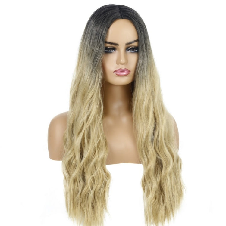 Ladies Wavy Curly Hair Wig Gradient Long Curly Hair Wig