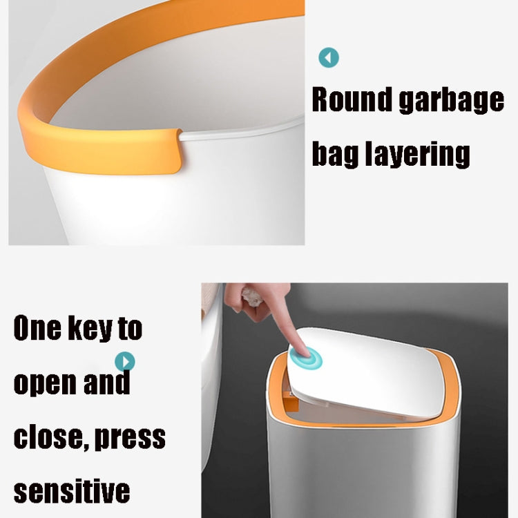 ELLJT0 Household Kitchen Garbage Trash Can With Lid, Colour: Light Coffee, Size: 32x27x18.5cm