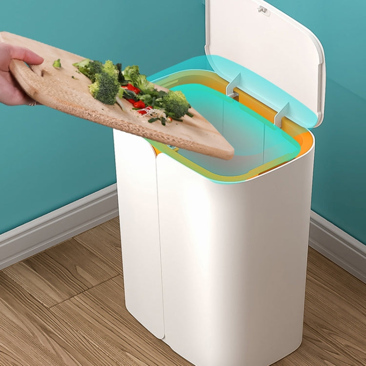 ELLJT0 Household Kitchen Garbage Trash Can With Lid, Colour: Mist Blue, Size: 32x27x18.5cm