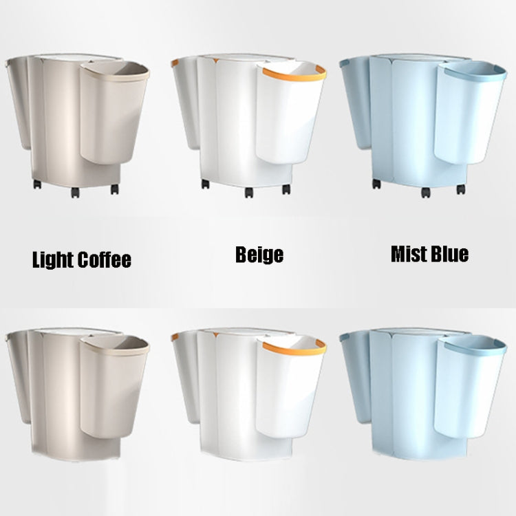 ELLJT0 Household Kitchen Garbage Trash Can With Lid, Colour: Light Coffee Light Coffee, Size: 32x27x18.5cm
