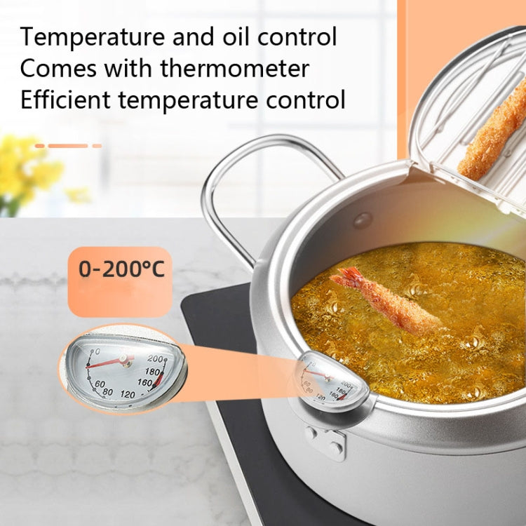 24cm Fryer Pot Household Non-Stick Pan Temperature Control Mini Frying Pot