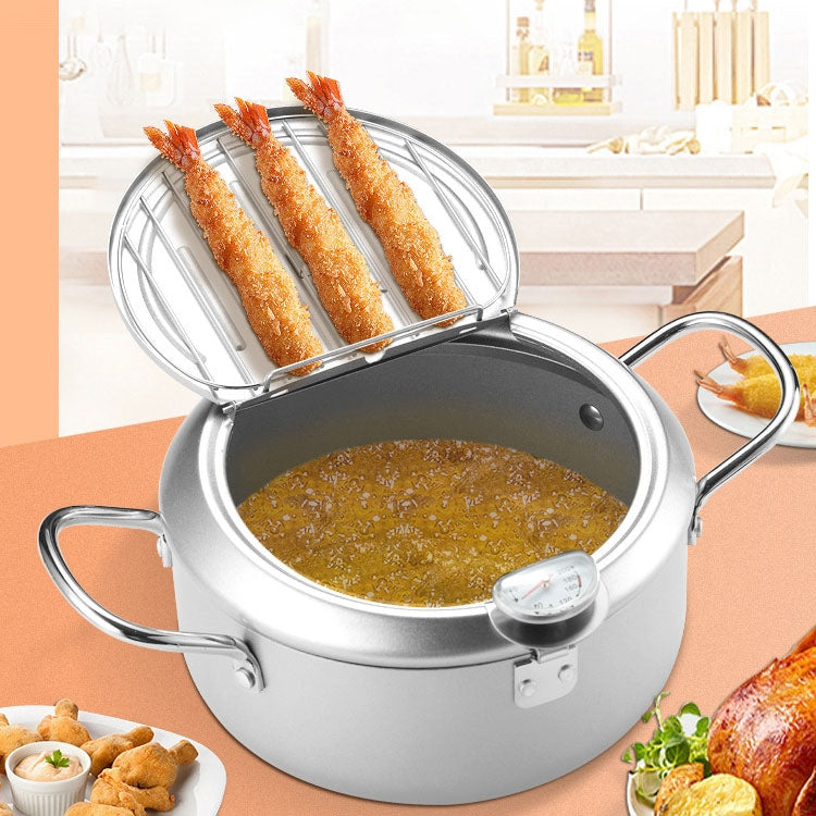 20cm Fryer Pot Household Non-Stick Pan Temperature Control Mini Frying Pot