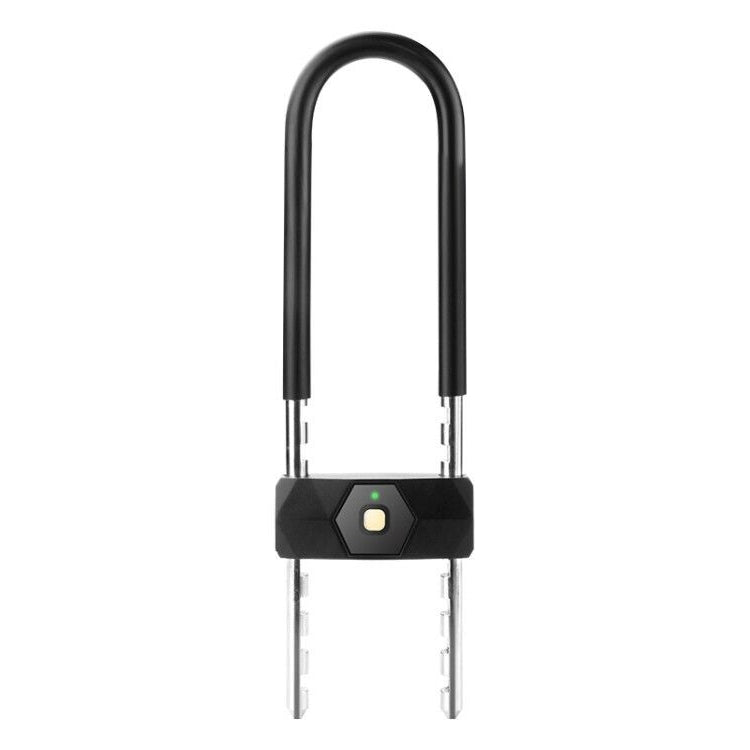 Smart Bluetooth Fingerprint U-Shaped Glass Door Lock Anti-Shear Anti-Theft Lock Extended Outdoor Waterproof U-Shaped Lock, Specification: U5 (Fingerprint+APP+Key)