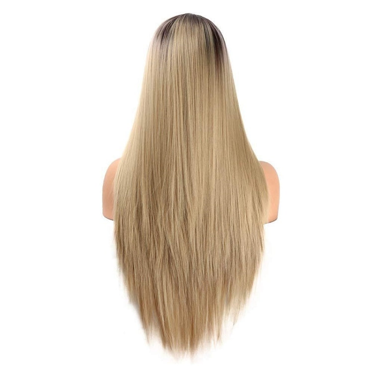 Female Long Straight Hair Gradient Chemical Fiber Wig High Temperature Silk Wig Headgear(Gradient)