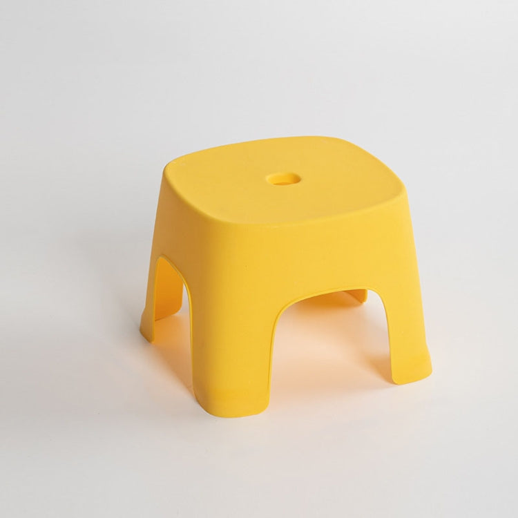 2 PCS Household Bathroom Row Stools Plastic Stools Thickened Low Stools Square Stools Small Benches, Colour: Maple Yellow Children