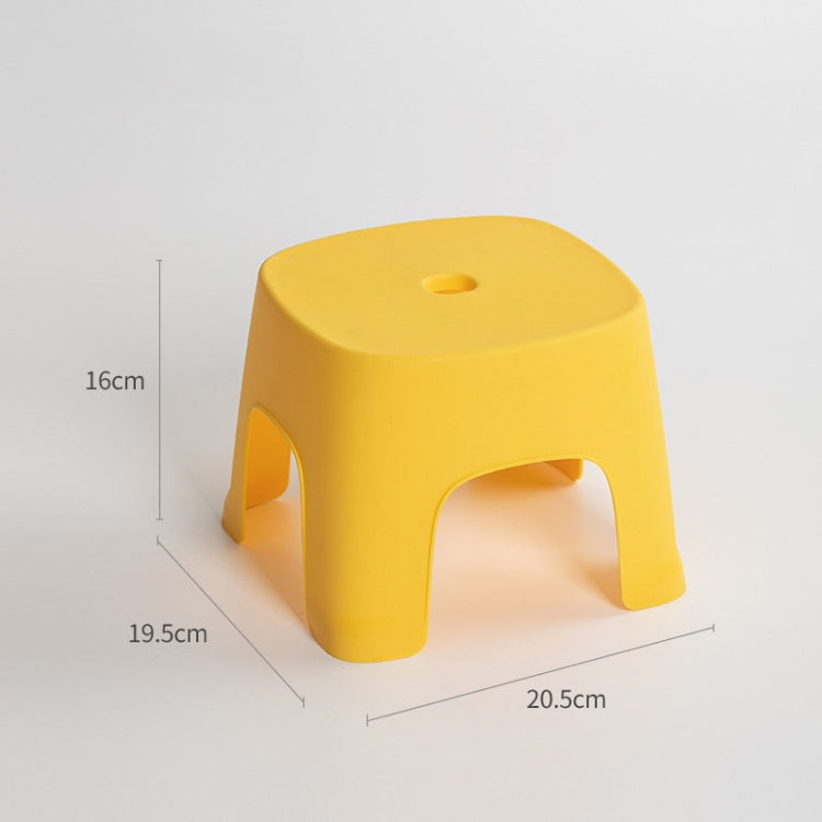 2 PCS Household Bathroom Row Stools Plastic Stools Thickened Low Stools Square Stools Small Benches, Colour: Maple Yellow Children