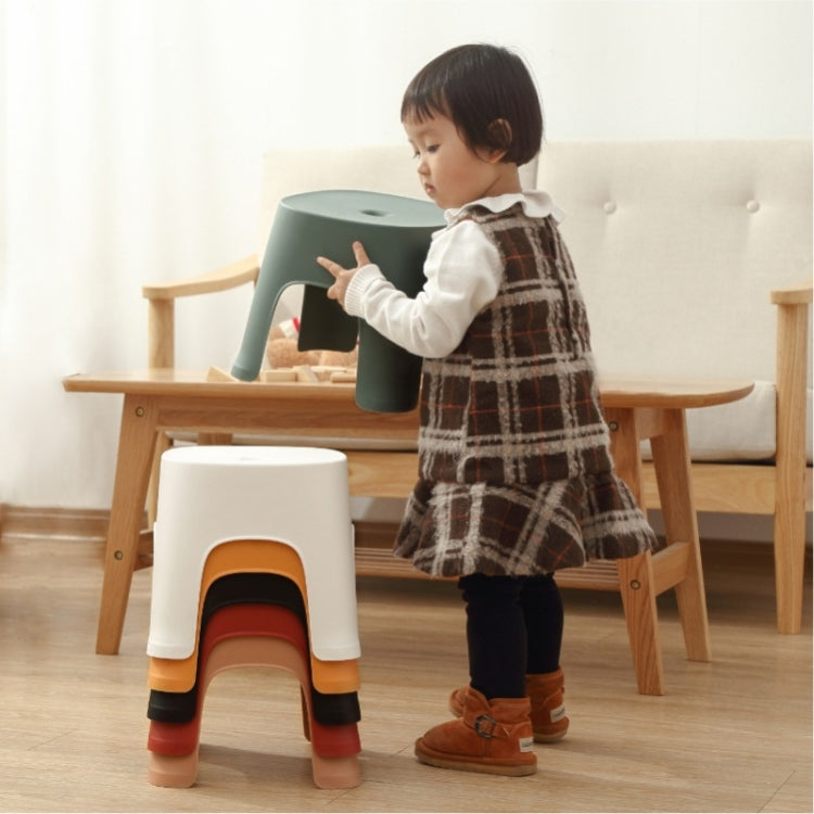 2 PCS Household Bathroom Row Stools Plastic Stools Thickened Low Stools Square Stools Small Benches, Colour: Maple Yellow Children