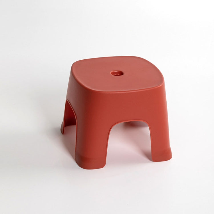 2 PCS Household Bathroom Row Stools Plastic Stools Thickened Low Stools Square Stools Small Benches, Colour: Retro Red Children