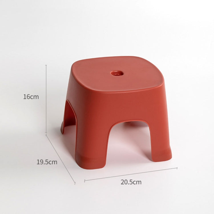 2 PCS Household Bathroom Row Stools Plastic Stools Thickened Low Stools Square Stools Small Benches, Colour: Retro Red Children