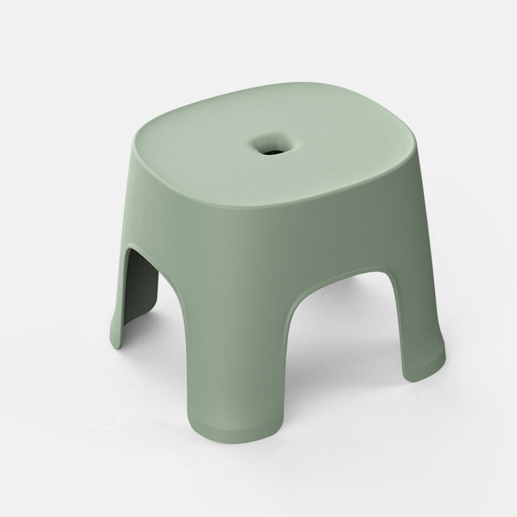 2 PCS Household Bathroom Row Stools Plastic Stools Thickened Low Stools Square Stools Small Benches, Colour: Light Green Adult