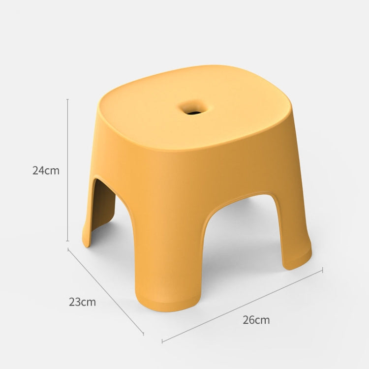2 PCS Household Bathroom Row Stools Plastic Stools Thickened Low Stools Square Stools Small Benches, Colour: Maple Yellow Adult