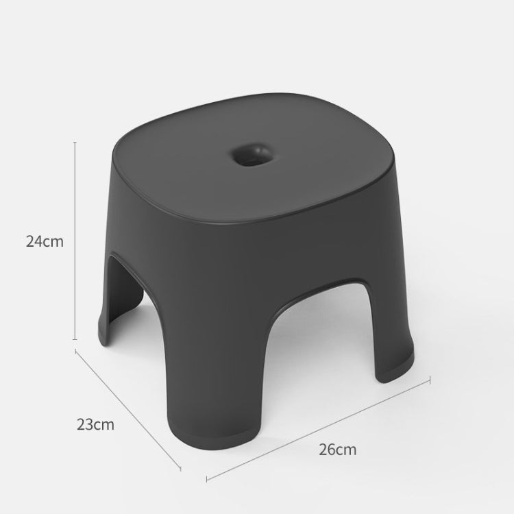 2 PCS Household Bathroom Row Stools Plastic Stools Thickened Low Stools Square Stools Small Benches, Colour: Black Adult