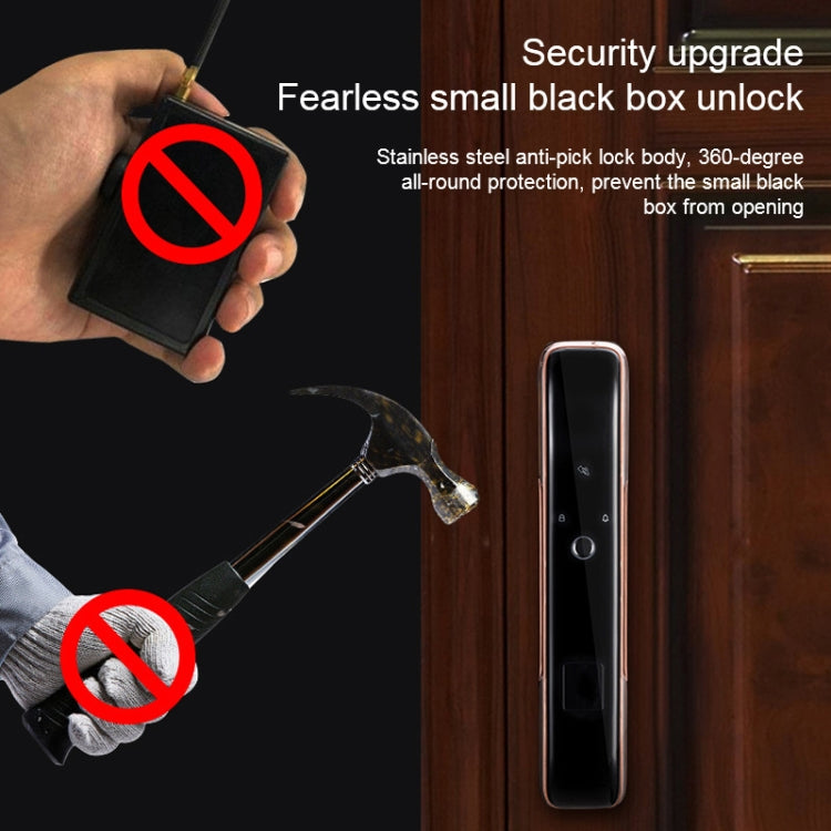 Smart Wifi Anti-Theft Fingerprint Password Lock Mobile Phone Remote Control Electronic Door Lock Magnetic Card Lock, Specification: SM-SL808 Automatic Bronze