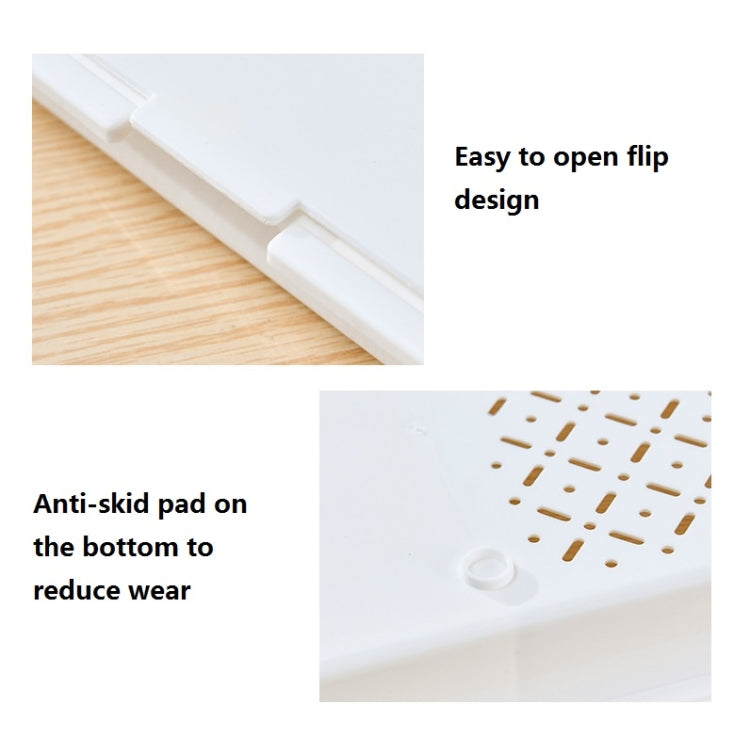 3 PCS Household Multifunctional Folding Three-In-One Vegetable Washing & Cutting Board Storage Basket, Shape: Square(Gray)