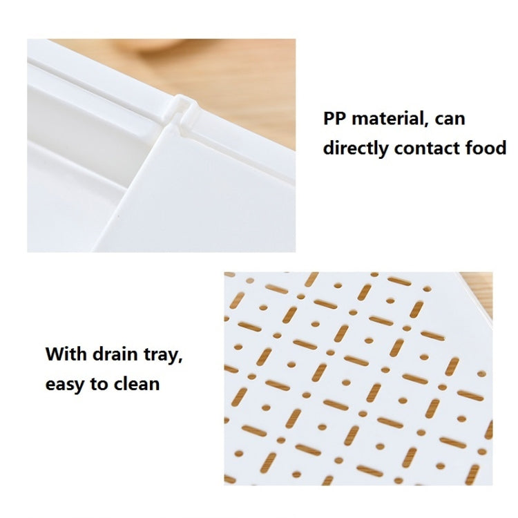 3 PCS Household Multifunctional Folding Three-In-One Vegetable Washing & Cutting Board Storage Basket, Shape: Square(Gray)