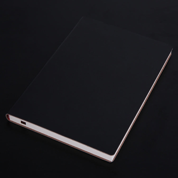 3 PCS Notebook Student Notepad Diary Book Business Record Book PU Notebook, Cover color: A5 Plain Weave Black