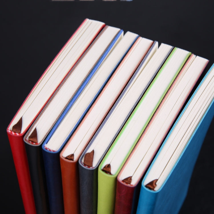 3 PCS Notebook Student Notepad Diary Book Business Record Book PU Notebook, Cover color: A5 Plain Weave Nile Blue